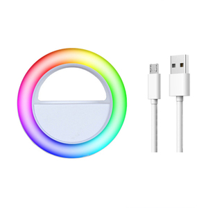 Mini éclairage Ring Light à Led avec Clip pour téléphone Portable, lumière de couleur rose, pour Selfie, <span class=keywords><strong>Tik</strong></span> <span class=keywords><strong>Tok</strong></span> RG01 - Product Image 1