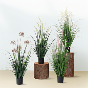 Plantes artificielles en pot : Roseaux, Herbe d'oignon, Fleurs de colza, Queue de chat, 100cm-200cm, Décoration intérieure et extérieure, Collection Château des Rêves - Product Image 3