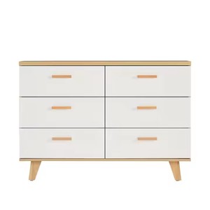 Design simple Armoire de rangement en bois massif à 6 tiroirs résistante à l'eau facile à nettoyer pour chambre et salon - Product Image 1