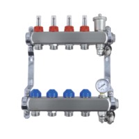Collecteur de chauffage par le sol hydronique en laiton et acier inoxydable avec pack de contrôle