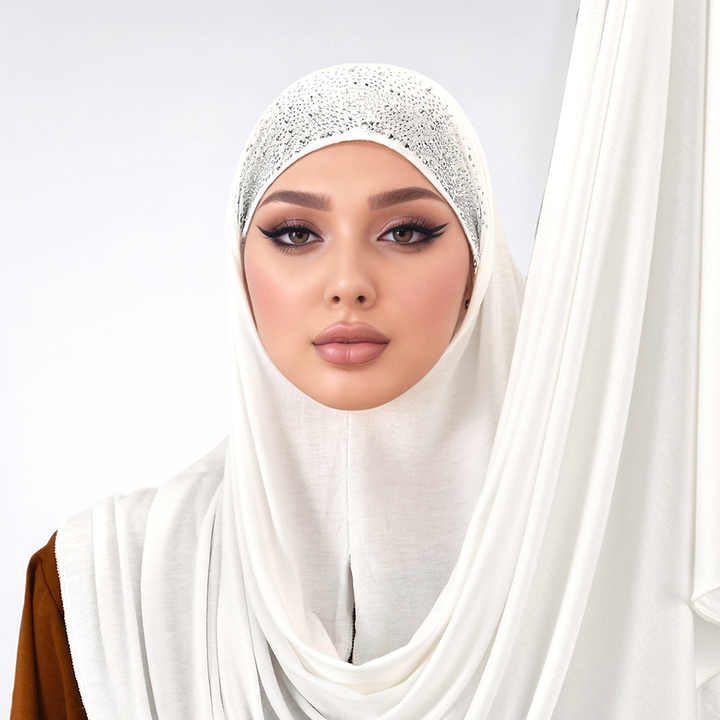 Rhinestone Women Jersey Hijabs Muslim Fashion New Style Arab Headscarf ...