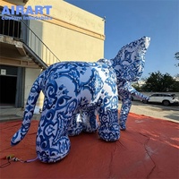 Taille personnalisée événements mascotte Animal ballon éléphant bleu gonflable avec motif imprimé