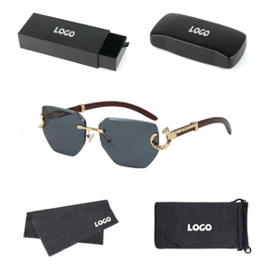 Lunettes de soleil de mode en gros, lunettes de soleil <span class=keywords><strong>fantaisie</strong></span> de créateur, sans monture, en métal, vision nocturne, verres taillés en diamant, UV400, pour unisexe, femmes et hommes - Product Image 1