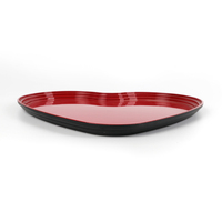 Eenvoudige Rode Hartvorm Fabriekslogo Custom Keuken Bar Club Service Plastic Dienblad Fruit Plaat Schaal Container Giftverpakking