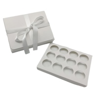 Emballage de boulangerie Offre Spéciale boîtes de cupcake personnalisées boîte d'emballage de truffe au chocolat 12 trous