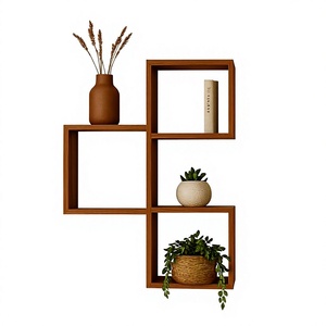 Custom Double Tier Wooden Wall Mounted Storage <b>Rack</b> with Modern Minimalist Design for Living Room-Durable Floating <b>Shelf</b> - Product Image 6