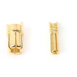 OEM CNC piezas chapado en oro Banana enchufe personalizado Metal Banana Crimp enchufe Pogo Pin batería conector adaptador