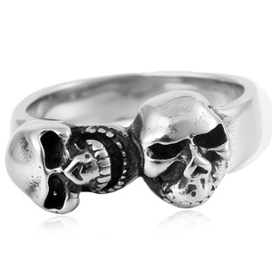 yunnique Retro Skull <b>Ring</b> Men's <b>Titanium</b> Steel Jewelry Gift Fashion <b>Ring</b> Geometric Design Steel Color - Product Image 4