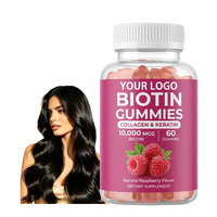 Gummies à la biotine, au collagène et à la kératine, complément alimentaire pour les cheveux, la peau et les ongles, gummies à la biotine