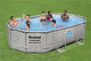 <span class=keywords><strong>Bestway</strong></span> 56946 4,88x3,05x1,07 m Escalera de marco de piscina portátil para exteriores-Piscina de plástico ovalada equipada para deportes acuáticos para adultos - Product Image 2