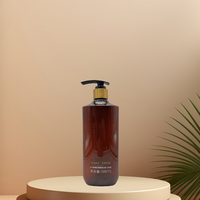 Flacon pompe en plastique PET brillant brun de 500 ml de qualité supérieure pour gel douche, shampoing, après-shampoing, lotion et cosmétiques