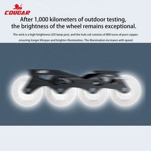 COUGAR Patins Roues Nuit LED Lumière Blanc 76mm 80mm Roues de Patinage pour Slalom Urbain <span class=keywords><strong>Fitness</strong></span> Patinage - Product Image 5
