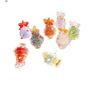 Pendentif Arbre de Noël en Verre Émaillé Coloré, Collier en Verre, Cadeau de Noël, Ornement Haut de Gamme de Niche, Cadeau d'Anniversaire, Léger - Product Image 5