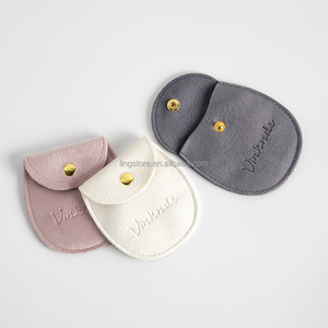 Oval Flannelette Jewelry <b>Storage</b> Pouch Gold Button Ring Earrings Necklace Organizer Wholesale Collection Bag - Product Image 6