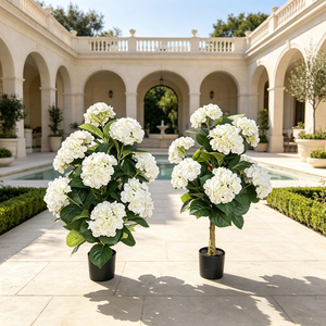 Fleurs d'hortensia artificielles blanches de qualité supérieure, directement de l'usine - Réalistes, durables et à pétales abondants pour la décoration de la maison, du jardin et des mariages - Product Image 6