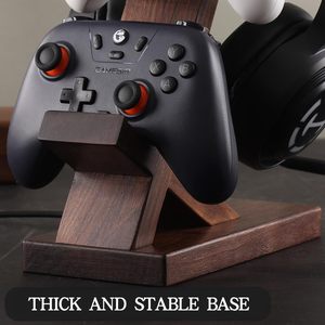 Gỗ điều khiển tai nghe móc áo rắn Walnut điều khiển chủ Tai nghe đứng tương thích với <span class=keywords><strong>Xbox</strong></span> một chuyển đổi thiết kế phổ quát - Product Image 3