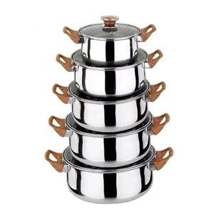 ชุดเครื่องครัวสแตนเลส <span class=keywords><strong>10</strong></span> ชิ้น ขายดี ชุดเครื่องครัวสแตนเลสกันสนิม หม้อหุงต้มแบบไม่ติดกระทะ - Product Image 2