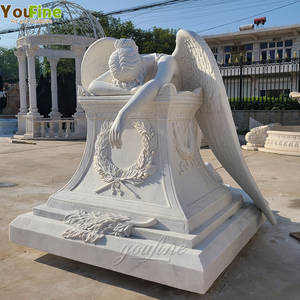 Lápida de Mármol Blanco Tallada con Ángel y Libro a Precio Razonable en Venta - Product Image 6