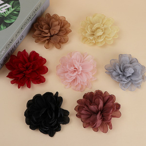 Organza Flower Handmade DIY <b>Accessories</b> For Hair Hats <b>Wedding</b> Jewelry 6 Colors - Product Image 1