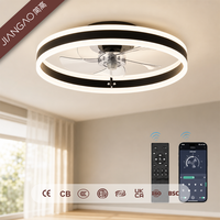 Ventilateur de plafond moderne BLDC de 19.7 pouces avec lumière LED et télécommande 5 pales finition noire montage en surface Bluetooth