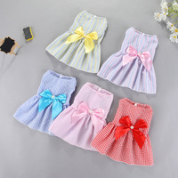Jolies robes de fête pour chien, style moderne, portables, bon marché, à volants, motif argyle, vêtements de luxe pour animaux de compagnie, toutes saisons