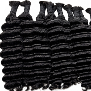Vietnamese Human Hair Bulk Deep Wave No Weft Natural Color Soft Full Ends Hair For Boho <b>Braids</b> And <b>Wig</b> Making - Product Image 4