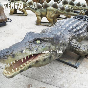Estatua de cocodrilo realista de tamaño real, decoración de jardín interior para centros comerciales, aeropuertos, guarderías, escuelas, Metal - Product Image 3