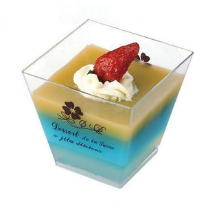 Gobelets carrés transparents de <span class=keywords><strong>210</strong></span> ml avec couvercles, en plastique alimentaire, pour pouding, <span class=keywords><strong>mousse</strong></span>, gelée, pour boulangerie, café, emballage à emporter - Product Image 5