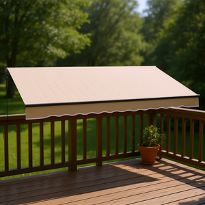 Toldo Retráctil para Sol, 12x10, Tela Acrílica Beige, para Terraza, Balcón, Patio, Protección UV, Marco de Aluminio, Control Remoto - Product Image 2