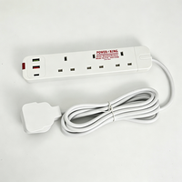 Stop Kontak Anjehold Grosir Pabrik UK dengan Penutup Pengaman, 3 Stop Kontak, 2 USB, 1 Type-C, Soket Ekstensi untuk Rumah dan Kantor