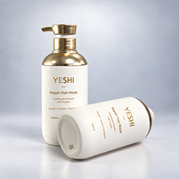 Bouteille de shampoing et d'après-shampoing en or électroplaqué 300ml 500ml, emballage cosmétique rond en PET avec pompe, vente en gros, logo personnalisé OEM