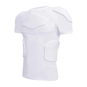 Maillot de compression rembourré pour <span class=keywords><strong>homme</strong></span>, protection pectorale et dorsale, sous-vêtement de protection des épaules à 6 protections pour football, baseball, cyclisme, basketball - Product Image 1