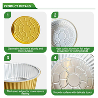 Conteneur en aluminium doré pour restaurant commercial, compatible micro-ondes, pour hotpot, soupe, écrevisses, aliments surgelés, emballage de plats préparés