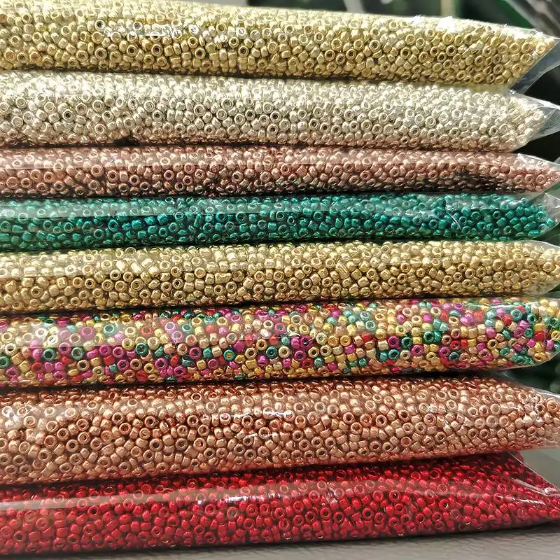 6/0 8/0 12/0 Seed Beads 2mm 3mm 4mm Metallic Glass Seed Beads for Bracelet Jewelry Making