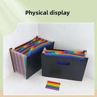 Carpeta de Archivos Acordeón de Plástico con 25 Compartimentos, Sellada por Tres Lados, con Asa para Colgar, Tapa Abatible, Organizador de Documentos de Oficina Multicapa A4, de PP