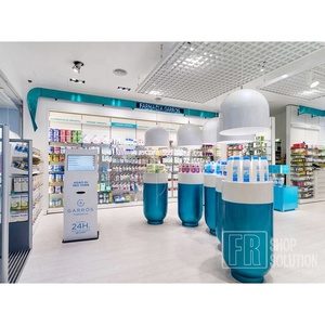 OEM al por menor de <span class=keywords><strong>la</strong></span> fábrica de madera moderna farmacia estante de exhibición para Interior de <span class=keywords><strong>la</strong></span> tienda contador diseño - Product Image 4