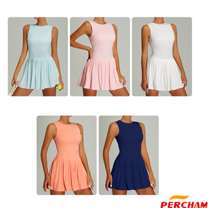 来样定做泡菜穿无袖二合一收腹网球裙户外锻炼女性网球裙 - Product Image 2