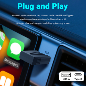 Cable a inalámbrico Carplay portátil Mini Universal 2 en 1 coche Android Auto conectar adaptador inalámbrico CarPlay - Product Image 3