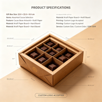 Boîte pliante en papier kraft personnalisée pour chocolats et confiseries