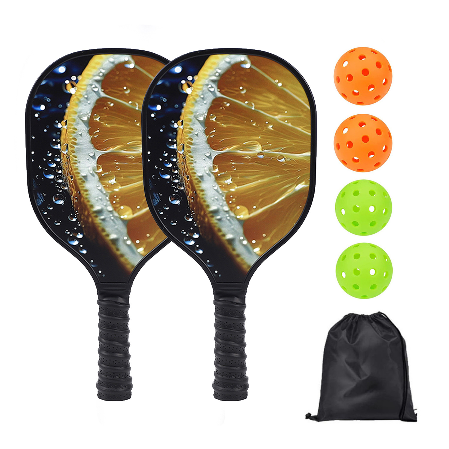 2 raquetas (marco de madera), 4 pelotas, 1 bolsa con cordón [Modelo MP130]
