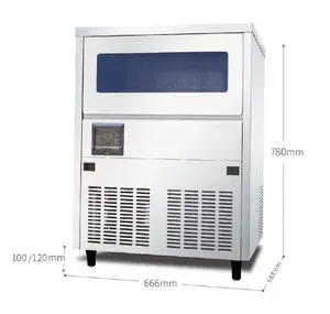 176 Lbs 80Kgsmall Bar Ice Maker Machine Rvs Ice Cube Machine Voor Thuis Of Commerciële Ice Cube Bar
