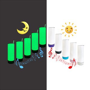 Vaso Térmico de Acero Inoxidable de Doble Pared de 20oz con Luz Nocturna, Altavoz con Carga USB y Reproductor de Música Inteligente para Viajes en Auto - Product Image 1