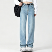 Jean Femme Jambe Droite Stretch Denim Décontracté Bleu Noir Automne Bureau Trajet Grossiste Pantalon