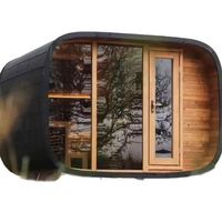 Generator Sauna Uap Kering & Basah Gaya Modern Kayu Cedar Merah untuk 4 Orang, Kompor Sauna Kayu Solid untuk Ruang Sauna Luar Ruangan, Impor