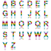 1 pièce 4.8cm haut A-Z 6 couleurs arc-en-ciel lettres ariales brodées coudre sur badge fer sur patchs pour vêtements sac pantalon textes