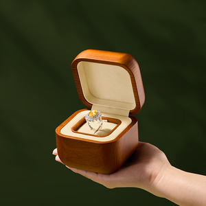 Caja de Anillo de Compromiso FANXI, Mini Caja de Madera para Regalo de Joyería, para Anillo de Diamantes de Boda - Product Image 6