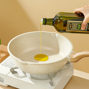 Sartenes de Chef saludables no tóxicas sin PFAS, sartén <span class=keywords><strong>Wok</strong></span> compatible con inducción con mango resistente al calor, sartén de cerámica antiadherente - Product Image 2