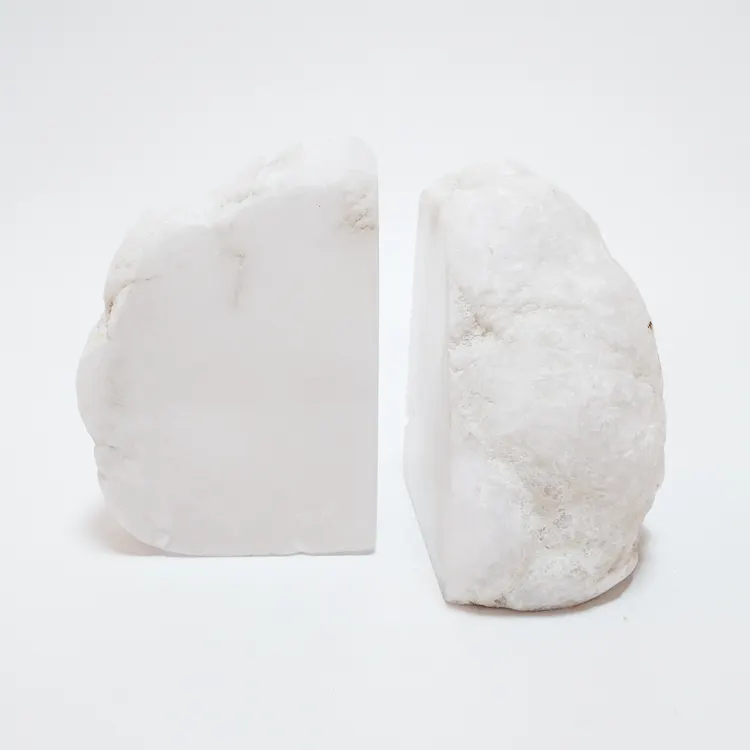 Weißer Kristall achat, der Edelstein-Buchs tütze für Schreibtisch dekoration poliert