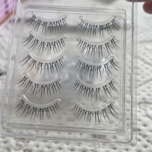 Faux cils de mariée glamour à bande transparente, personnalisables en gros, 3/5 paires, bande invisible ultra-fine, style <span class=keywords><strong>manga</strong></span> - Product Image 1
