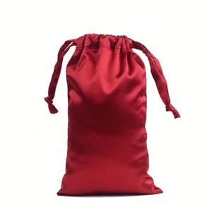 Sacs à cordon personnalisés avec logo imprimé, sacs cadeaux en soie colorés, pochette en satin de luxe pour bijoux - Product Image 5